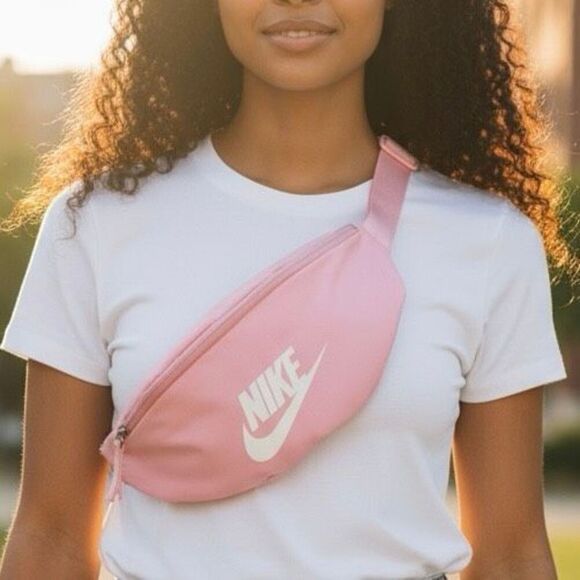 Nike Handbags - Nike Pink Logo Waist Bag Belt Pack Fanny Pack Adjustable Strap Unisex Travel